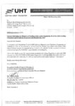 UHT – Reporting of Order 13.12.2024
